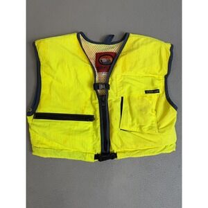 Vintage Stormy Seas Inflatable Life Vest XS Yellow USA CO2 Whistle Safety Jacket